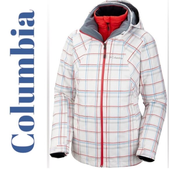 COLUMBIA Women's Whirlibird Interchange Insulated Ski Snowboard Jacket Hood Plai - Picture 1 of 14